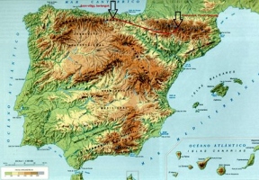Cantabria, és a központi-Pireneusok térkép